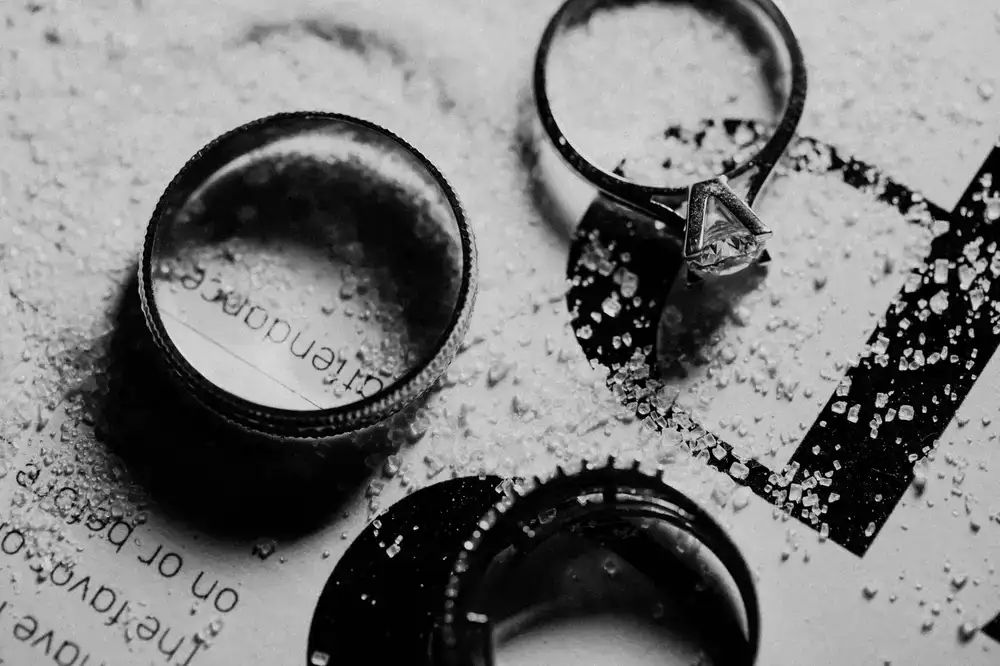 Macro detail of a wedding ring