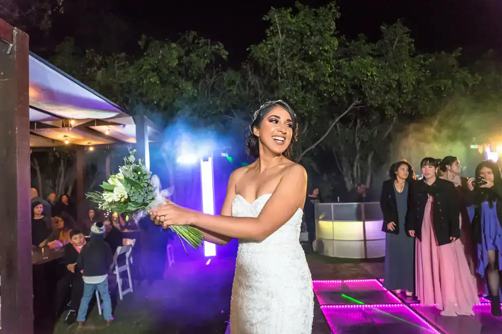 Guests laughing during the reception